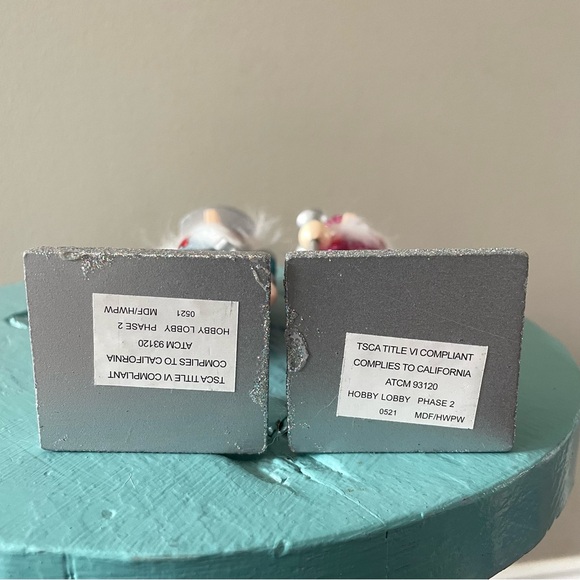 Set of 2 Miniature Hobby Lobby Nutcrackers Pink Blue Silver Glitter 7” Tall - Picture 3 of 7